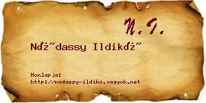 Nádassy Ildikó névjegykártya